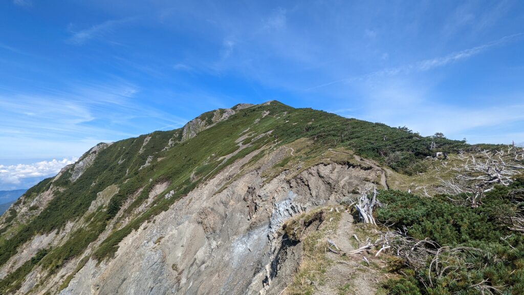三伏峠から小河内岳まで登り三伏峠から鳥倉に下山する（塩見岳3日目）